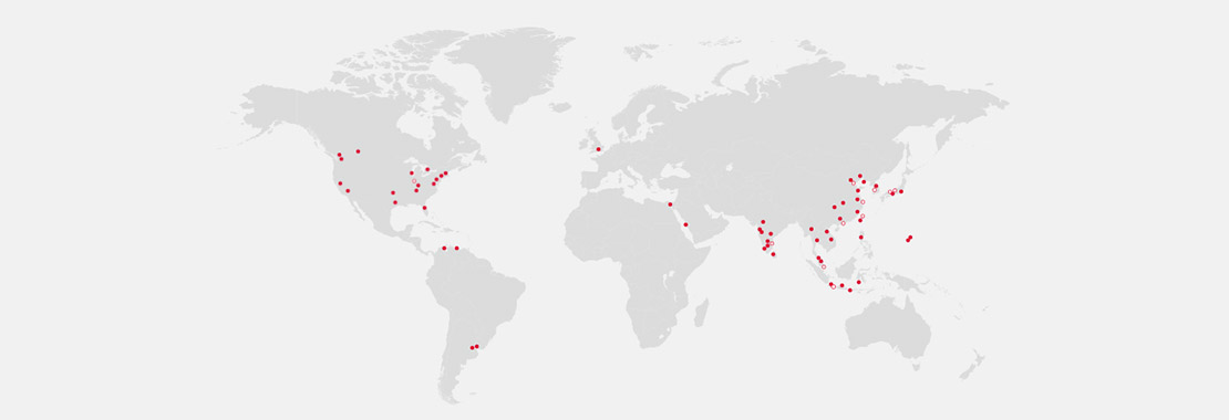 在全球23個國家及區域設置生產及營業據點